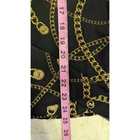 MICHAEL MICHAEL KORS Gold Chain‎ Print Partial Zip Popover Top Size 4 - Picture 6 of 6